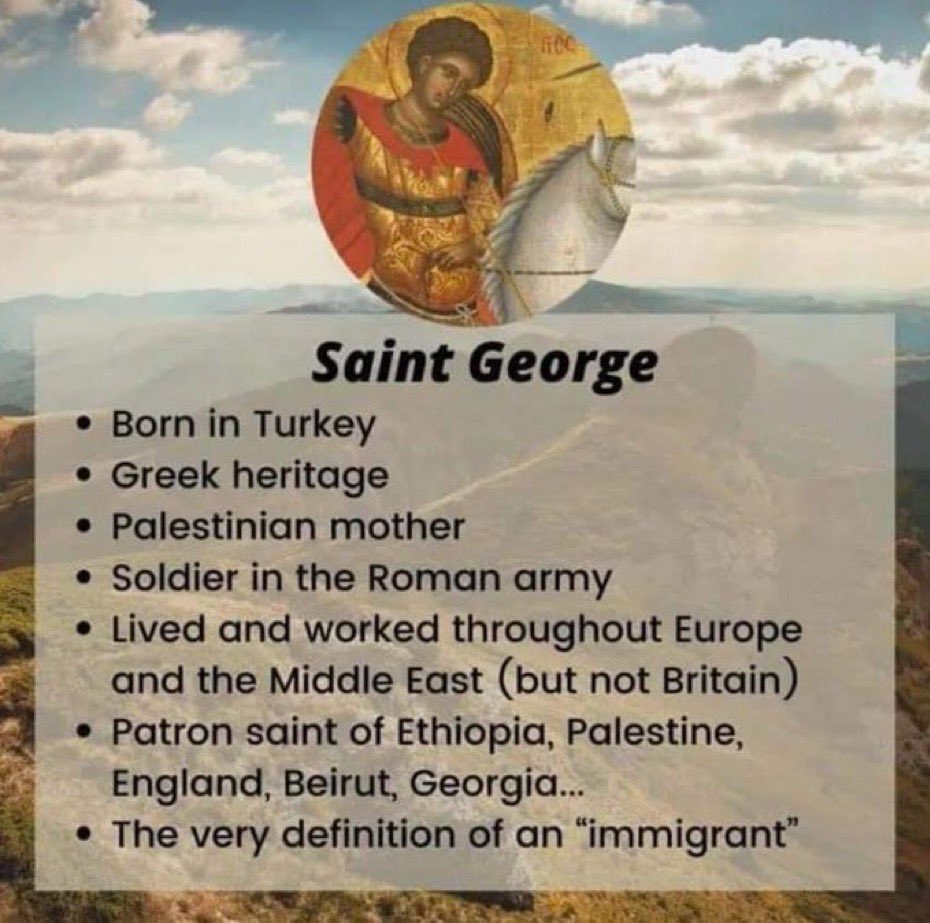 For those that use St George as a example of true British, he wasn’t , patron st of scouts yes as well , world wide