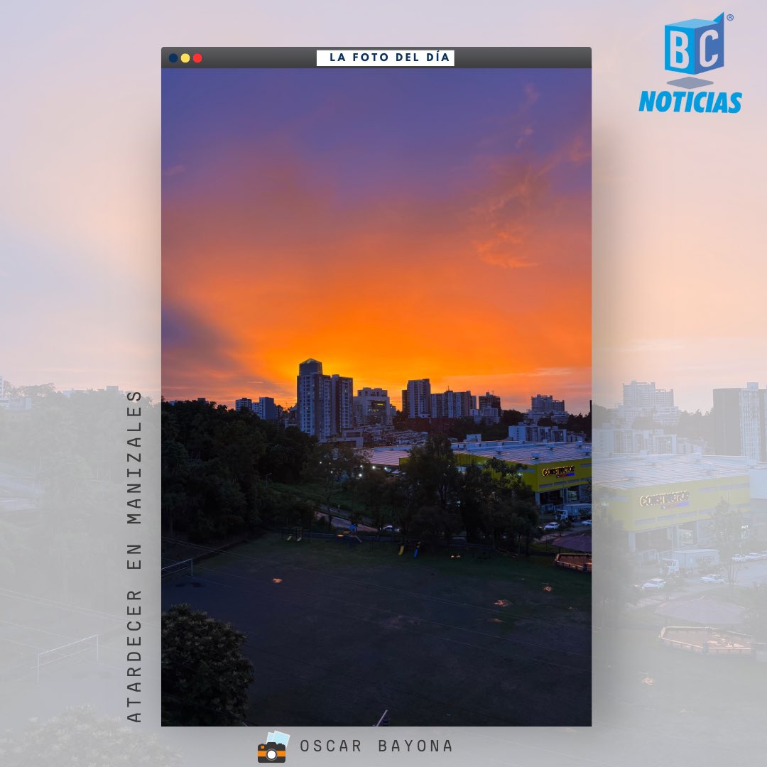 BCNoticiasMZL's tweet photo. #LaFotodelDia 📸

Atardecer en Manizales 

Foto: @oscarbayonaperiodista 

#BCNoticias #Noticias #Manizales #Foto https://t.co/pmN1J3zGqx