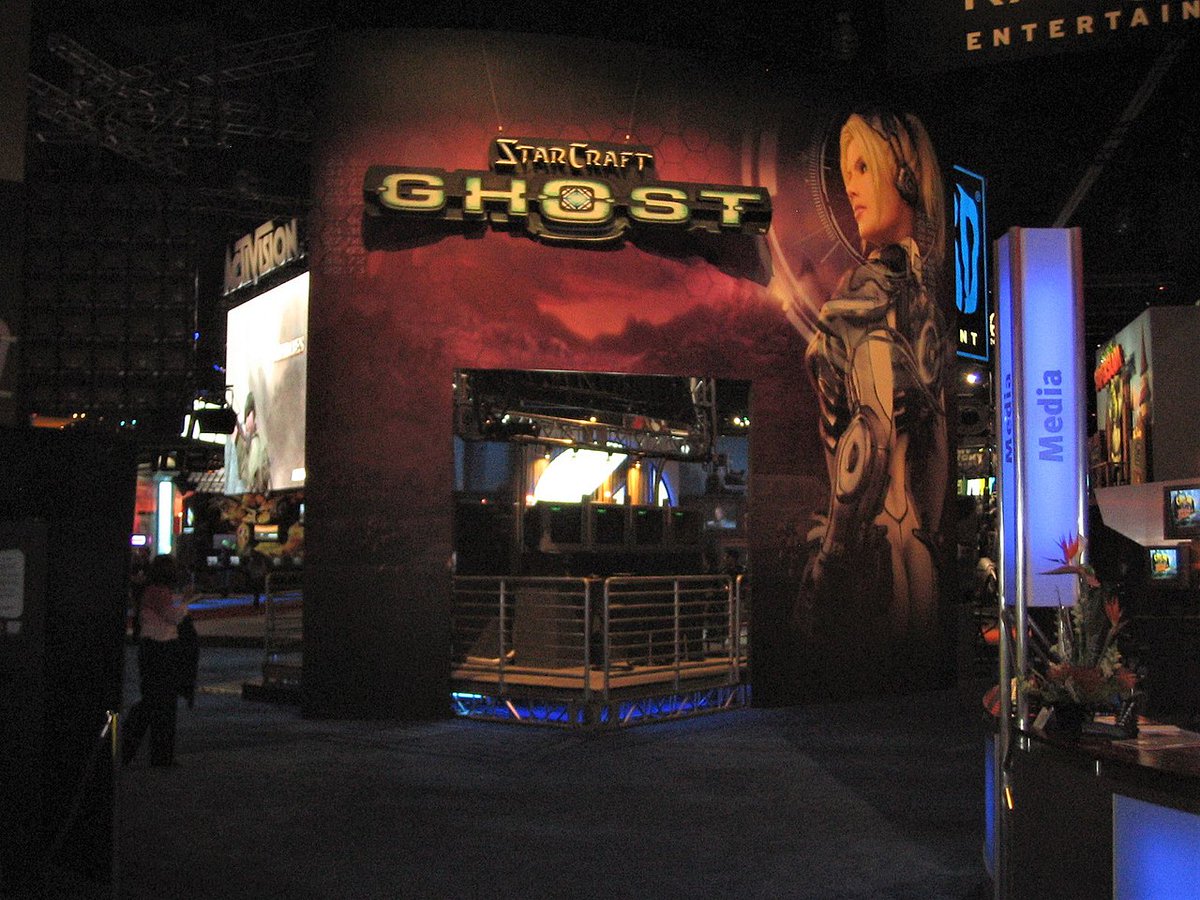 The (unreleased) Starcraft: Ghosts booth at E3 in 2005.