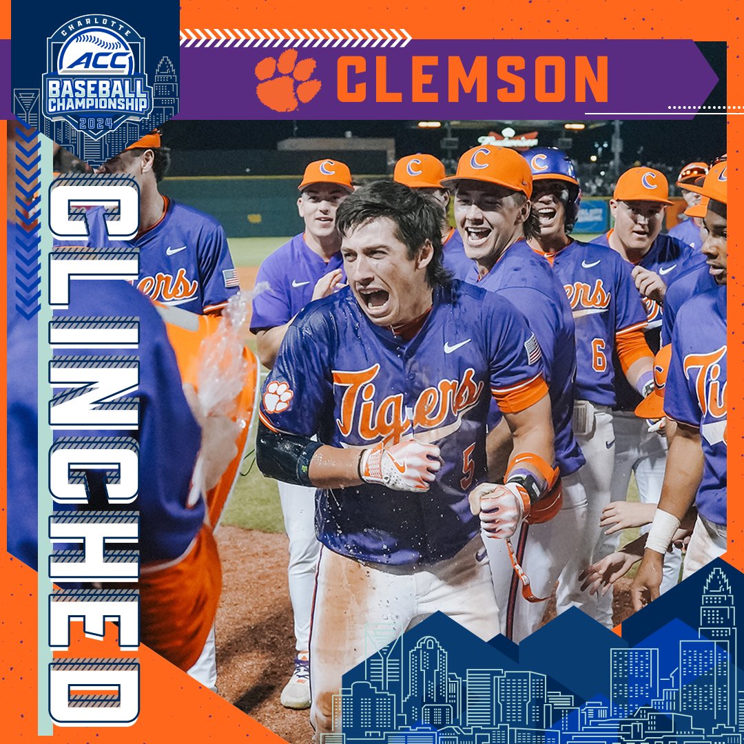 𝘾𝙇𝙄𝙉𝘾𝙃𝙀𝘿 🫡

<a href="/ClemsonBaseball/">Clemson Baseball</a> has secured a spot in the 2024 ACC Baseball Championship!