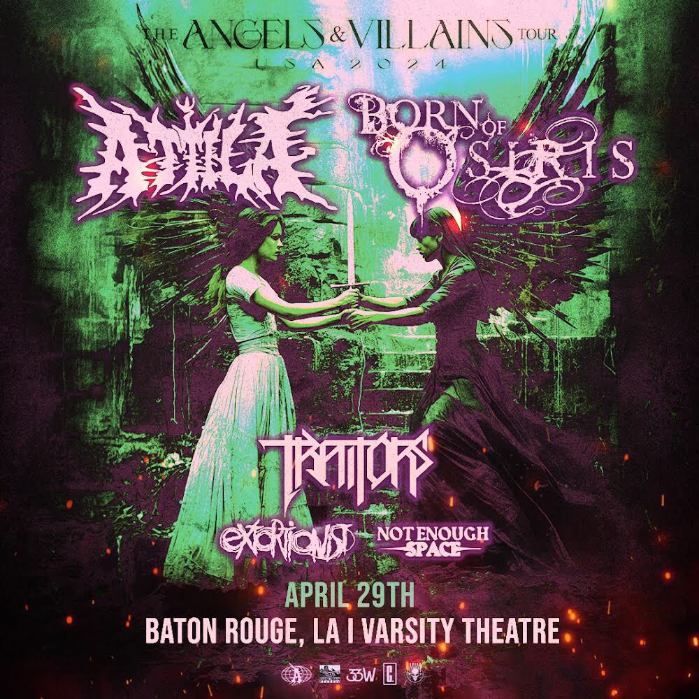 VarsityTheatre_'s tweet photo. MONDAY in Baton Rouge!

 @ATTILAga @BOOOfficial @TraitorsBandUSA @EXTORTIONISTnw @NES_band_ https://t.co/zgPOpVdSu0