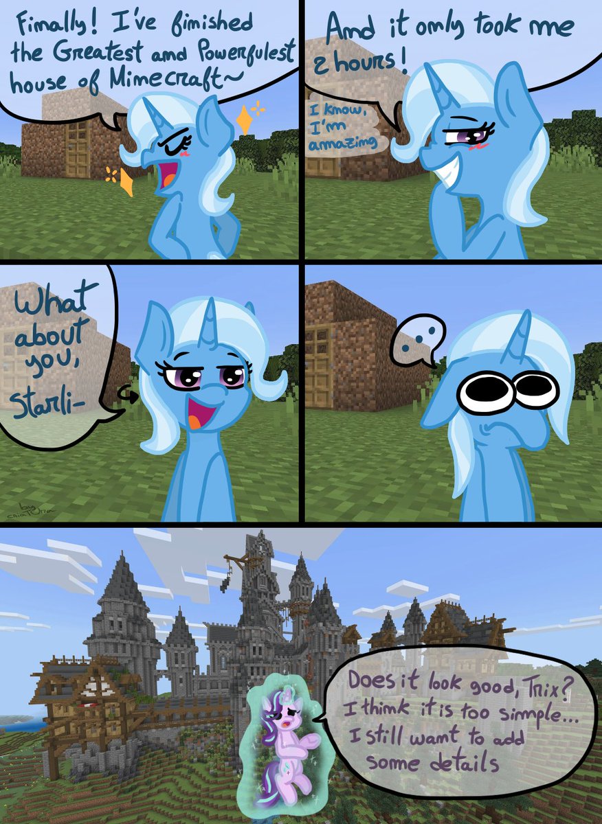 Trixie and Starlight: Minecraft adventures

#mlptwt #MLP #mlpfanart