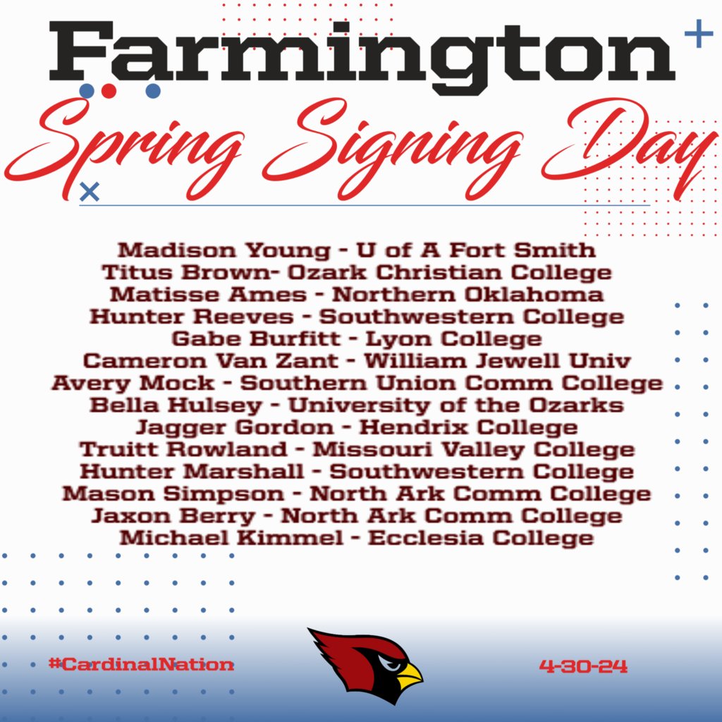 Everyone is invited to the Spring Signing Ceremony at Cardinal Arena on Tuesday, April 30th, 1:30PM! #CardinalNation
