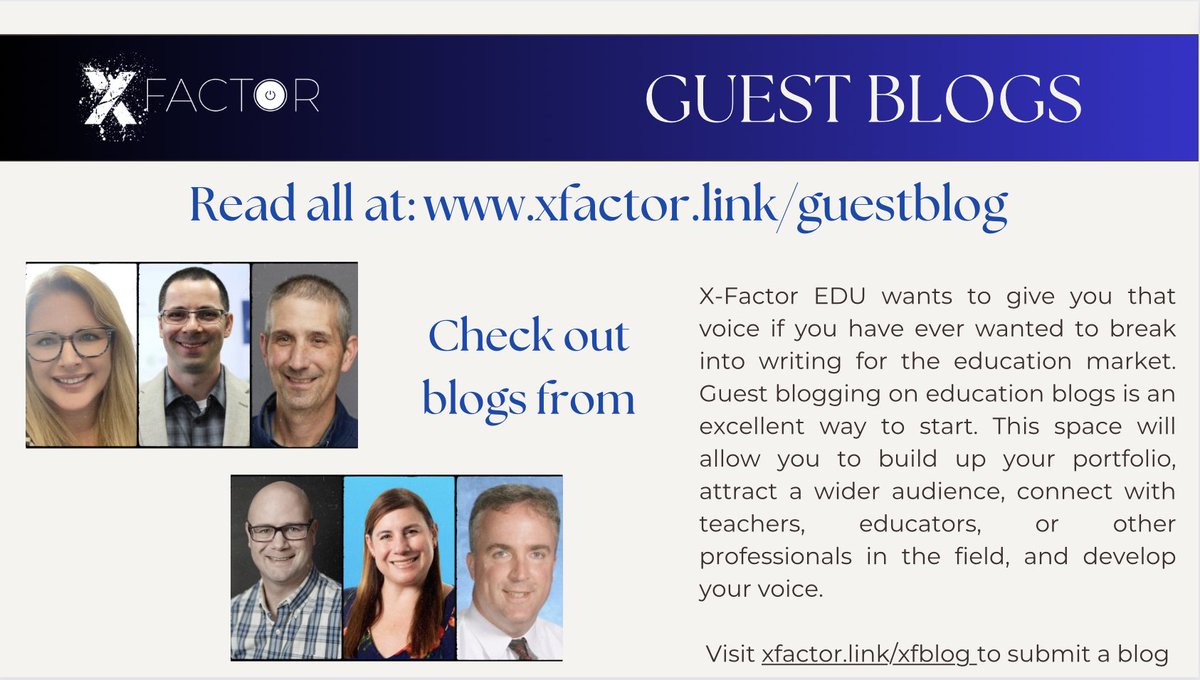 #XfactorEDU wants to give you that voice if you have ever wanted to break into writing for the education market by guest blogging.

Check out blogs from these amazing educators at: xfactor.link/guestblog

Want to submit one? Visit xfactor.link/xfblog to submit a blog