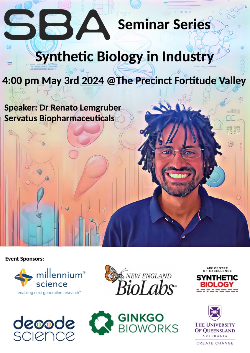 🔬 Explore innovative research this Friday at The Precinct with Dr. Renato Lemgruber from Servatus Biopharmaceuticals. 🦠 Discover how he's using omics, fermentation, and bioinformatics to shape the future of Live Microbial Biotherapeutics. Register now! shorturl.at/dyFGI