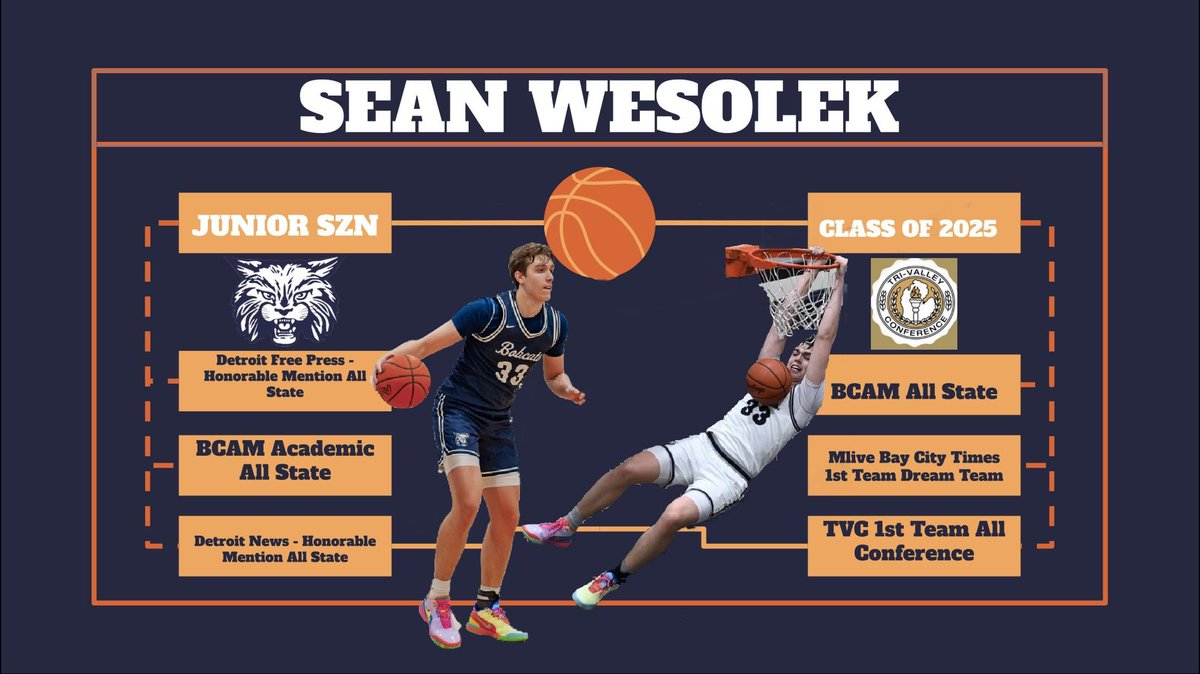 Appreciate being selected to the <a href="/BCAMCoaches/">BCAM</a> All-State and Academic All State list. Also thankful for the  Honorable Mention All State from the Detroit Free Press and Detroit News and Mlive Dream Team Bay City Area. Senior season is on the clock! 🏀⏰<a href="/TheProcessMI/">The Process</a> <a href="/JGHoopers/">John Glenn Hoops</a>