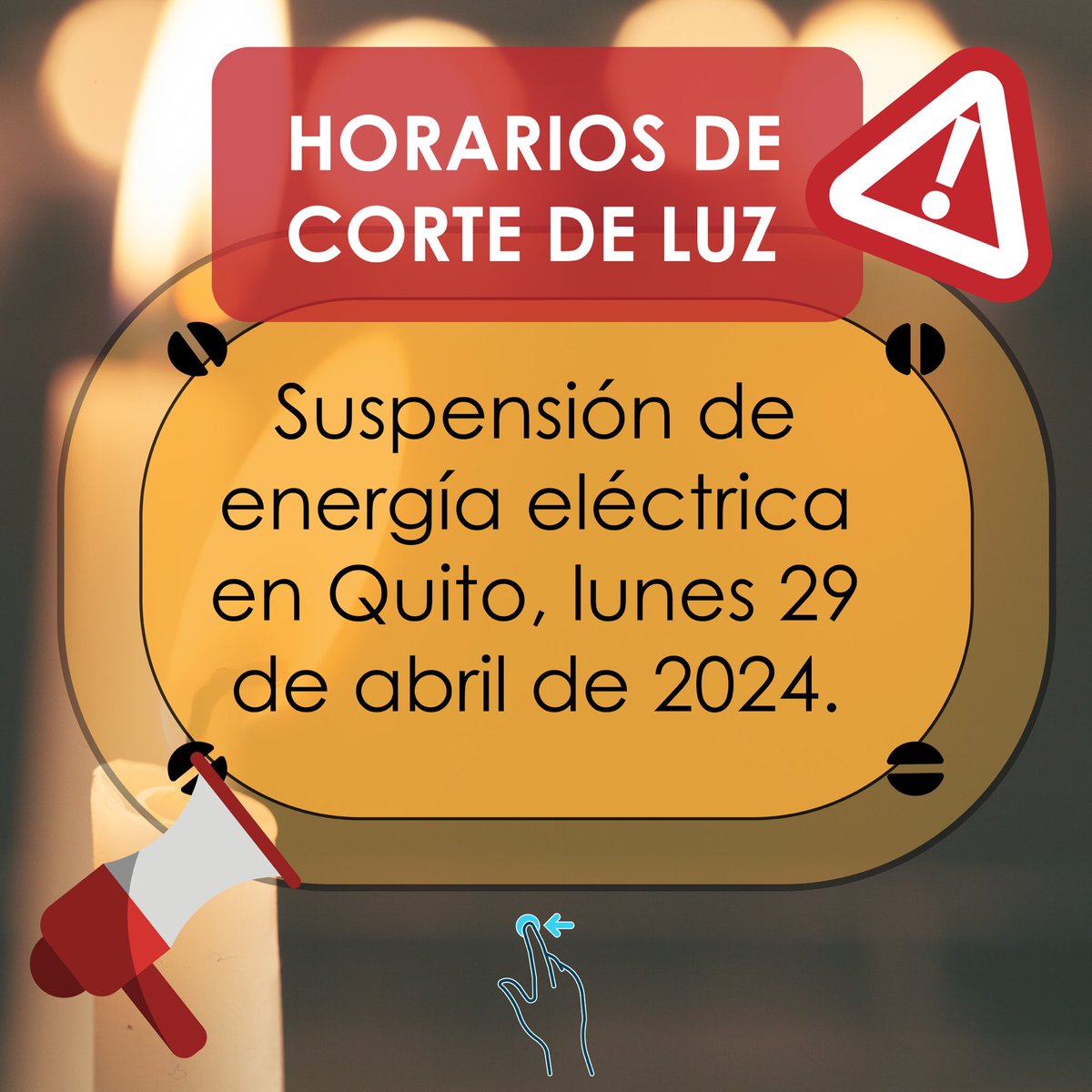 spermaradio_com's tweet photo. 🚨Atención, estos son los #horarios de #corte de luz en #Quito para este lunes 29 de abril de 2024.
Visiten la página de la @ElectricaQuito
#cortedeluzecuador #sinluz #spermaradio #Ecuador #fyp #viral #parati #luz #postviral #Descontrolec #atención #alerta https://t.co/RQI1wzmlXz