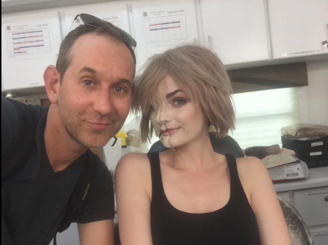 It's a zombie apocalypse show; of course it's got to be silly and serious at the same time. Here's Director Stuart Acher with actor Lydia Hearst (season 5).  #ZNation