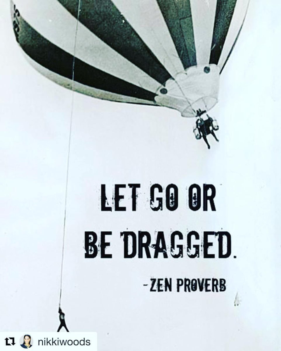 Love this from @nikkiwoods Are you being dragged because you refuse to let go? What is it that you need to let go of? Someone’s opinion? Someone’s validation? A dream? A relationship? TODAY: Commit to letting it go so you can soar. It’s pretty amazing up here in the clouds. 😊