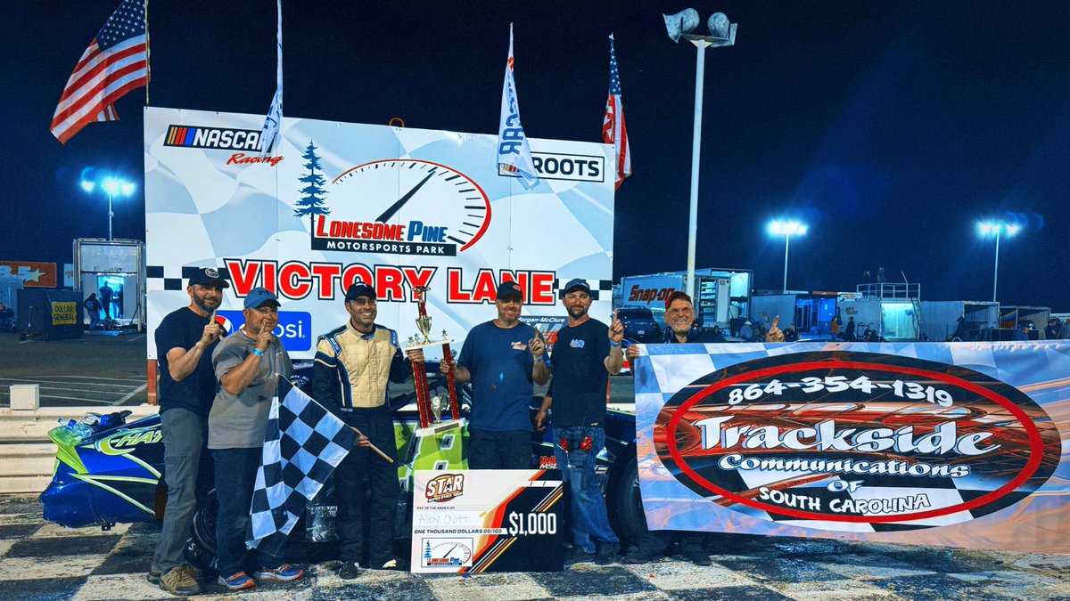Alby Ovitt and Team Celebrate their Victory in the Trackside Communications Victory Lane for Round 2 of The STAR Tour. Next Race: May 25th at @racetrico