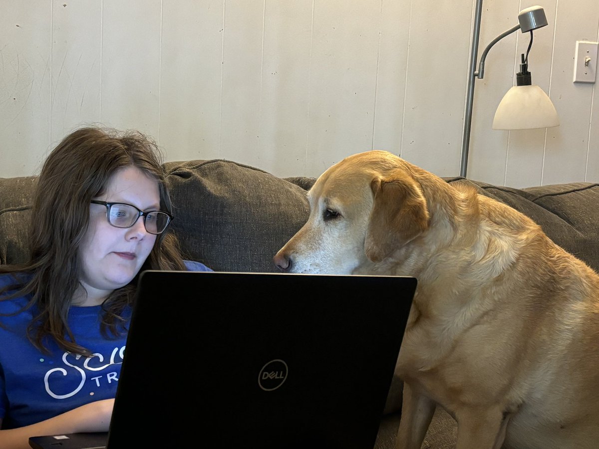 Alice the service dog assisting with homework today. #TouretteSyndrome #servicedog