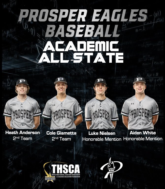 Congratulations to Heath Anderson, Cole Giametta, Luke Nielsen, and Aiden White for being recognized as THSCA Academic All-State recipients for 2023-2024. Excelling on the field and in the classroom takes hard work and discipline. They are uncommon.
 
#Details212
#UncommonMen