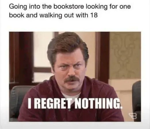 SequoiaBook's tweet photo. There’s no such thing as too many books, right? 😅📚 Every book lover knows that feeling of going for one and leaving with a dozen...or more! #BookstoreHaul #BookLovers #NoRegrets #WritersLift #Bookstore #Meme https://t.co/tZ5wek8FMl