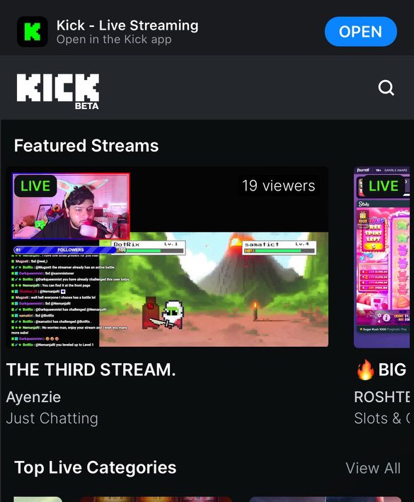 I was featured on the front page of Kick during my 3rd ever stream! And got almost 10 new subscribers! So amazing. Thank you for supporting. 🥺💙