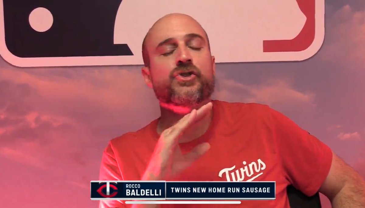 ZPathletic's tweet photo. The many faces of a man trying to explain a home run sausage. https://t.co/w7Iz3zTkVY