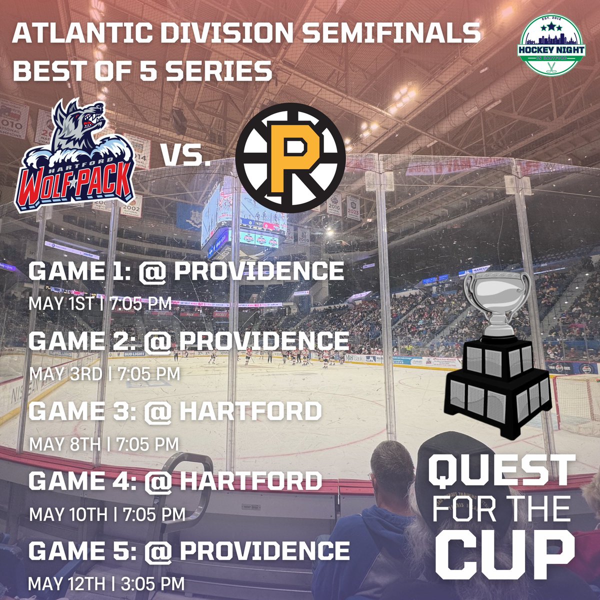 Rivalry reignited 🔥

Wolf Pack. P-Bruins.

Game 1. Wednesday.

#BackThePack | #CalderCup