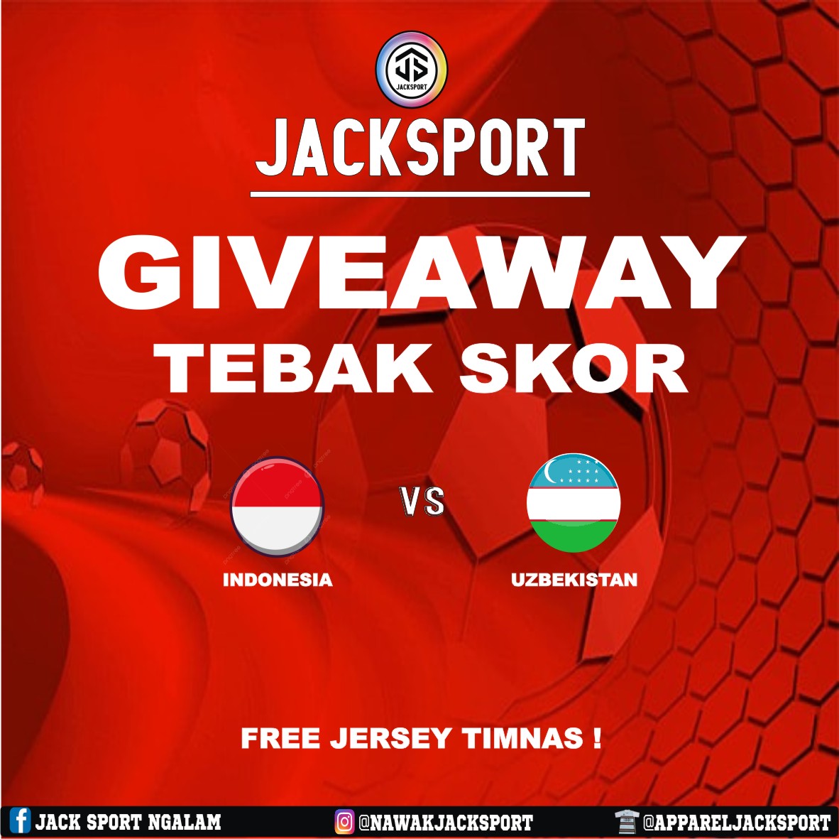 GIVE AWAY 🔥 Tebak Skor Sam
.
Cek akun instagram @nawakjacksport dan @appareljacksport
.
Jawaban anda kami tunggu hingga Senin, 29 April 2024 pukul 21.00 WIB.
Pemenang akan di umumkan Selasa, 30 April 2024.
.
#jacksport #appareljacksport #tebakskor #pialaasia