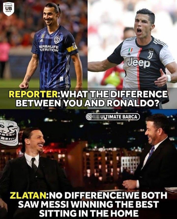 “We both saw Messi winning them all” - Zlatan 😂😂😂😂