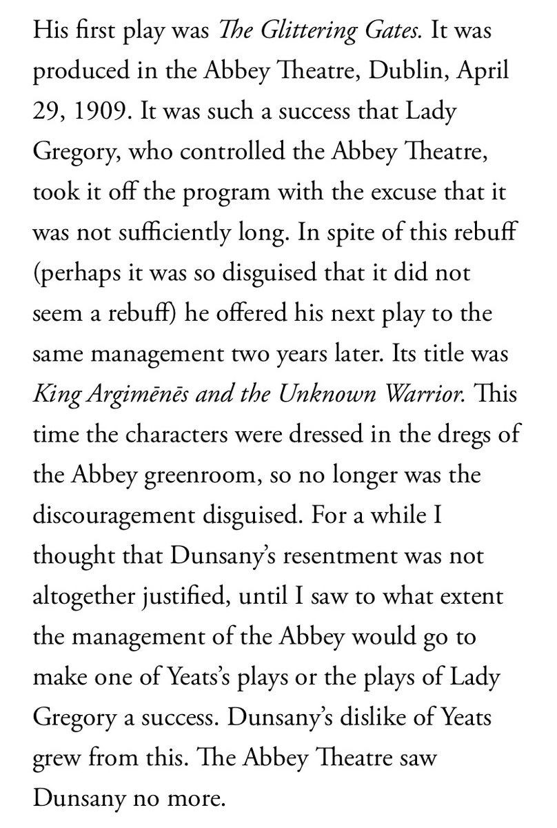 Oliver St John Gogarty on Lord Dunsany