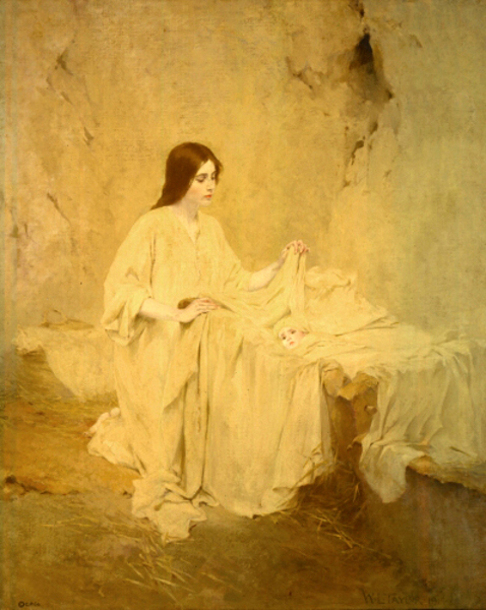 William Ladd Taylor 1854–1926 The Nativity – And She Wrapped Him In Swaddling Clothes