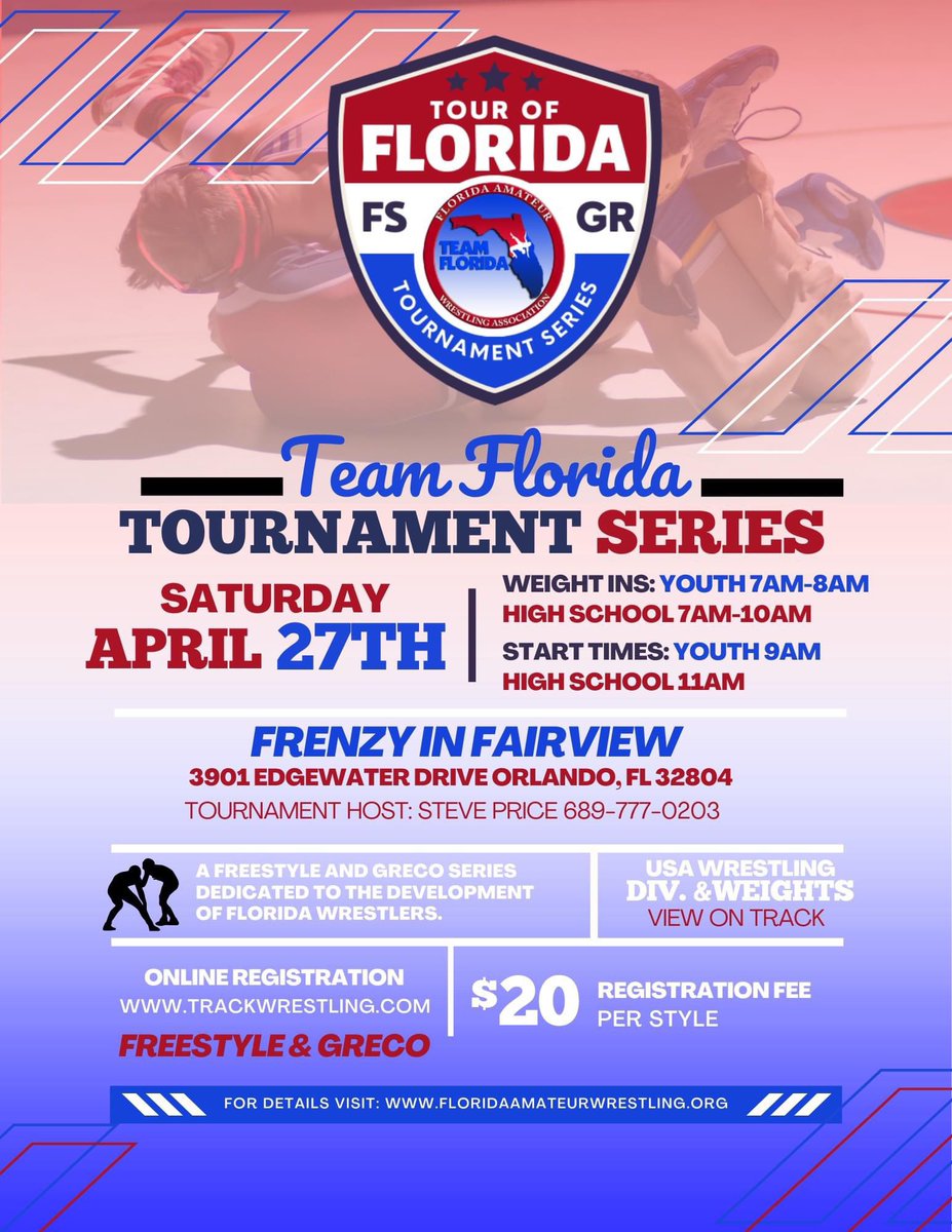 AurelioGuti34's tweet photo. Tour of Florida- Frenzy in Fairway wrestling tournament 4/27/2024.
Placed 1st in Greco and 1st in freestyle.Represented-@AlphaWrestling3 
@HagertyWrestles 
@Hagerty_FB 
@trackwrestling @FloridaWrestles 
@bighitsmedia @Bighitsnil 
@DanLaForestFB 
@larryblustein https://t.co/jq4lCZvY15