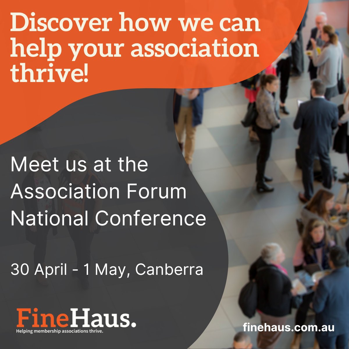 Looking forward to the <a href="/AssocForumAU/">Associations Forum</a>  National Conference in Canberra.
Visit us in Exhibition Hall: we can chat about the key issues affecting your association &amp; how we might be able to help!
finehaus.com.au/events/event/a…

#AF24 #membership #membershipassociation #asspciationmanagement