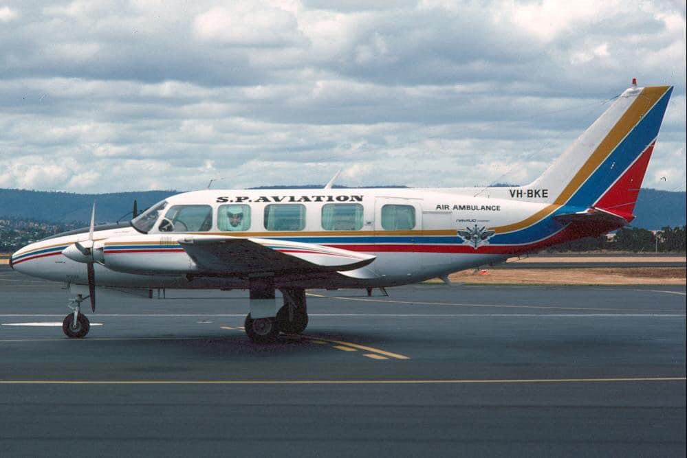 ￼ ￼ ￼ Image Captions --------------------- Former Air Ambulance 17 January 1984 S.P.Aviation PA-31-350 Navajo Chieftain  Hobart Was Used for Air Ambulance and was Based out of Devonport
