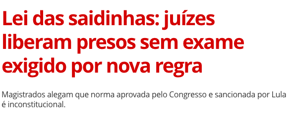 A quem interessa bandido na rua? Temos um presidente que liberou criminosos para encontrar com a 'família'. Acorda, Congresso!