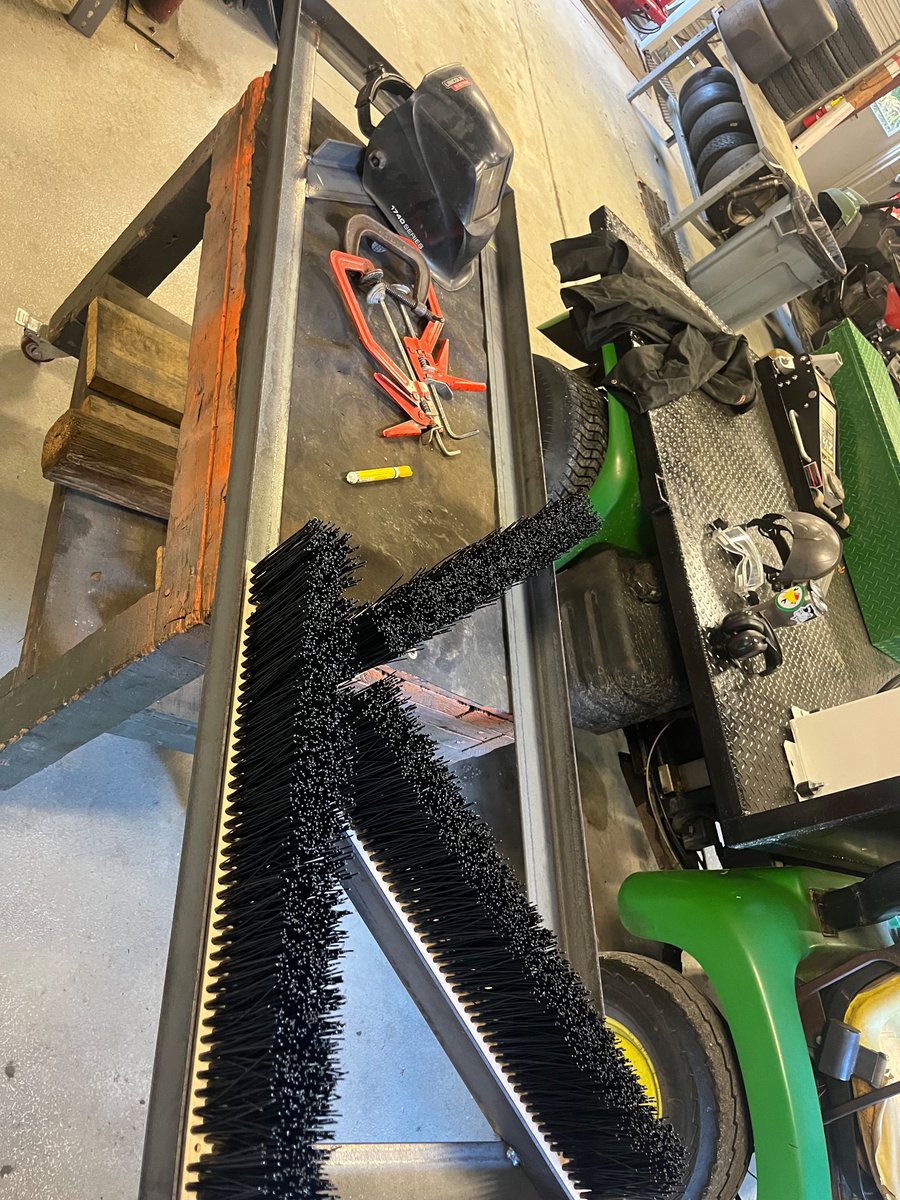Got some much needed quiet time in the shop. Building a frame for greens brush on a sandpro