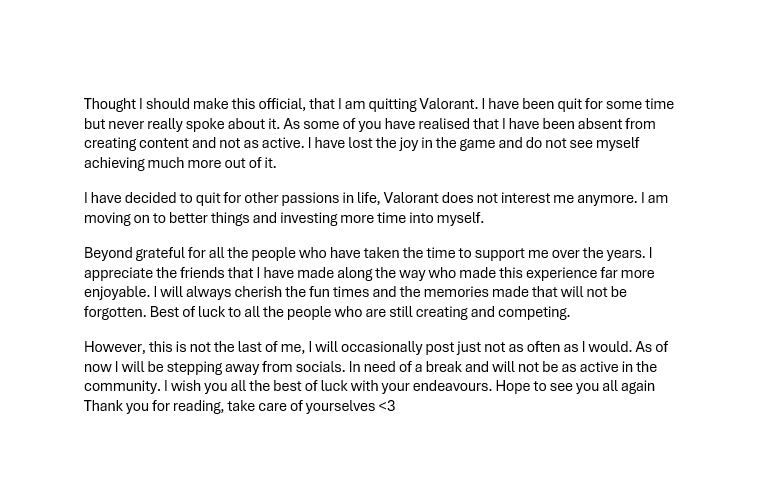 Quitting Valorant 😢
