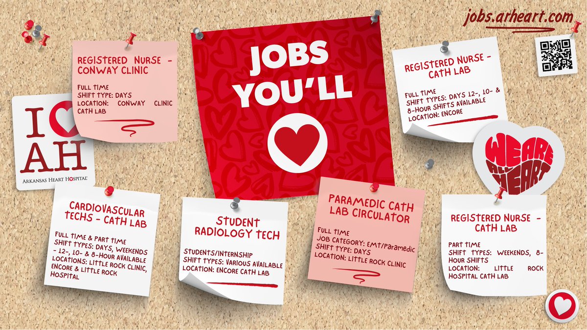 Apply for a career in our Little Rock, Bryant and Conway cath labs that will have you excited to go to work each week! Check out our job board for featured positions or view all available at ecs.page.link/iKoCJ.