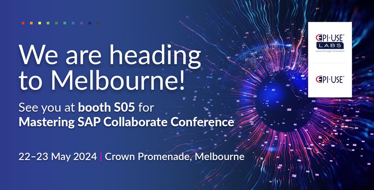 Calling all SAP users in Melbourne! We’ll be at this year’s #MasteringSAP conference on 22 and 23 May at the Crown Promenade Hotel. What do you envision for your SAP journey? Let us know or better yet… swing by our booth at S05 for a chat! See you all in #Australia