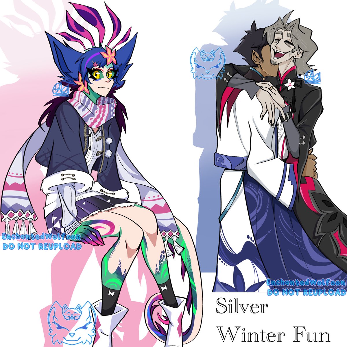 Silver Winter Fun ft. Neeko, Shaco & Jhin

Unmasked Jhin & Shaco designs by Okamisai
#neeko #shaco #jhin #ArtofLegends