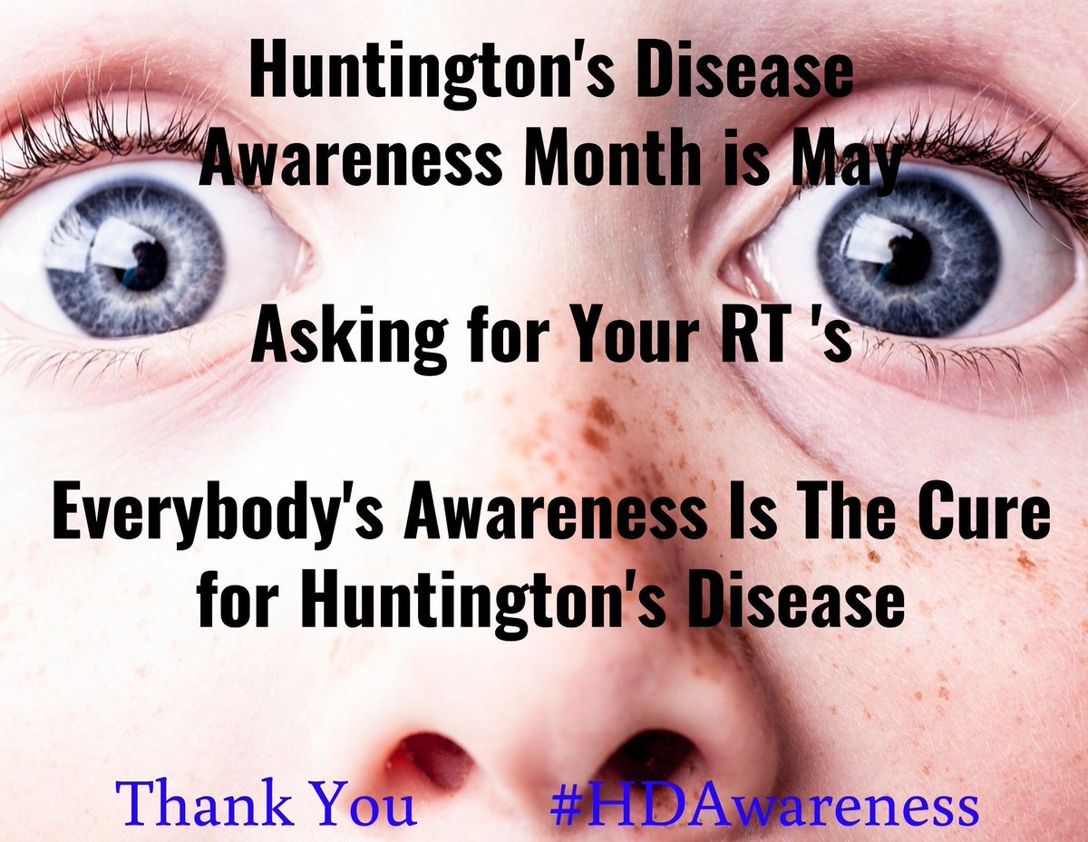 . #ICYMI 
#May Is #Huntingtons #Awareness #Month 
Please Get Involved with a RT #ThankYou 
Matters To the #HDCommunity 
#huntingtondisease #juvenilehuntingtonsdisease 
#huntingtonsdisease #brain #CureHD #CureJHD #JhdKids #HDresearch #LetsTalkAboutHD 🧠🧠🧠 🧠 🧠 🧠 🧠 🧠