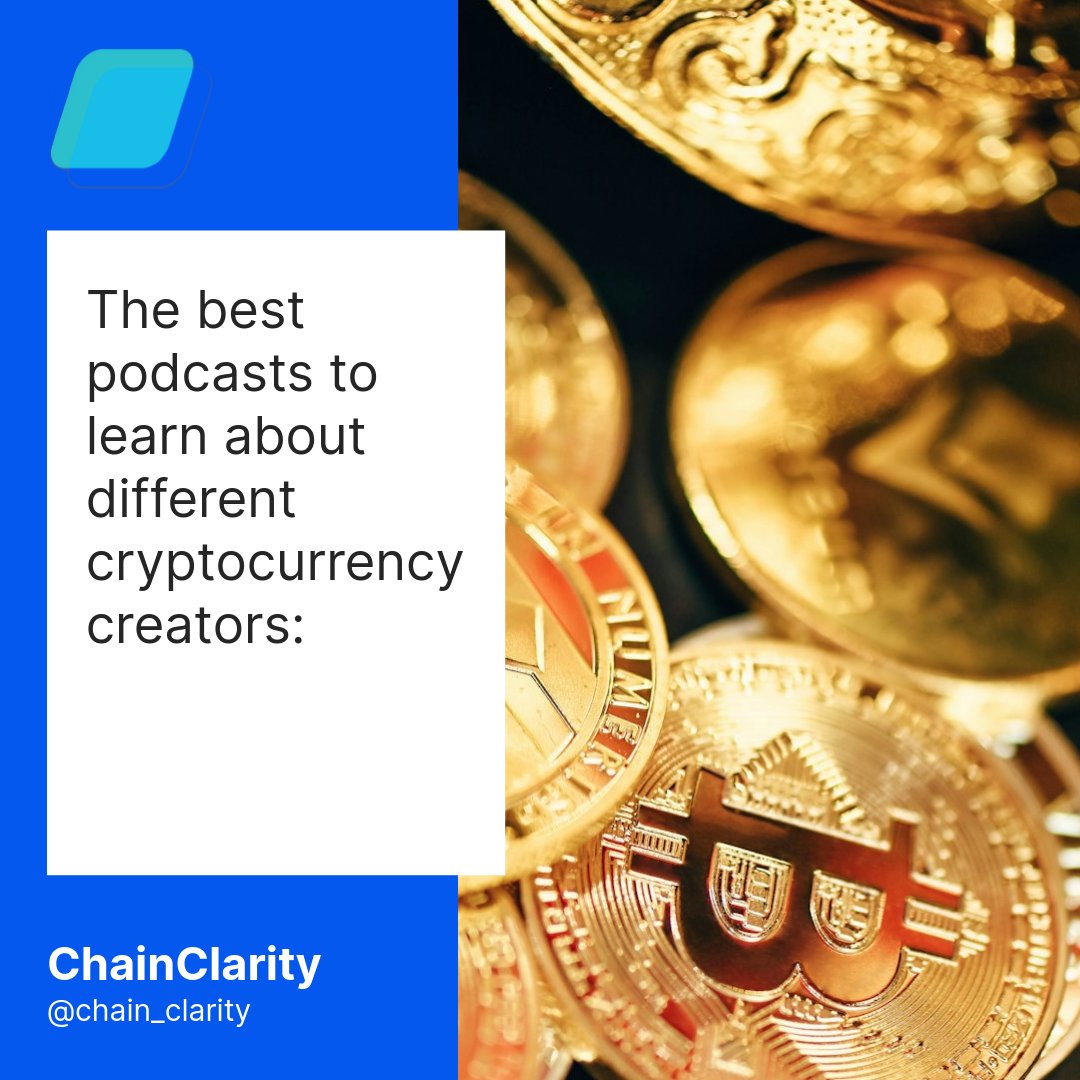 Curious about the brains behind your favorite cryptocurrencies? Dive into these podcasts for the scoop on the masterminds of the digital currency world. Crypto 101 - @CRYPTO101Pod Unchained - @Unchained_pod The Pomp Podcast - @APompliano What Bitcoin Did - @WhatBitcoinDid For