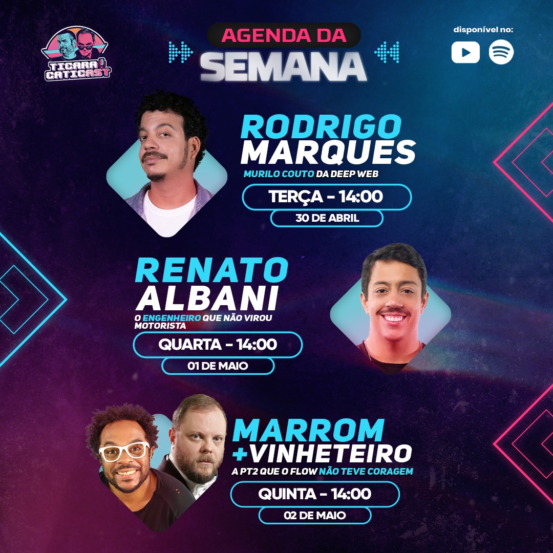 ticaracaticast's tweet photo. 🚨É A AGENDA DO #TICARACATICAST PASSANDO NA SUA TL 🚨
👉 Curtiu? Então já marca aqui um amigo pra assistir com você!
#Bola #Carioca #Ticaracaticast #Podcast #RodrigoMarques #RenatoAlbani #Marrom #Vinheteiro https://t.co/08vldOMr1g