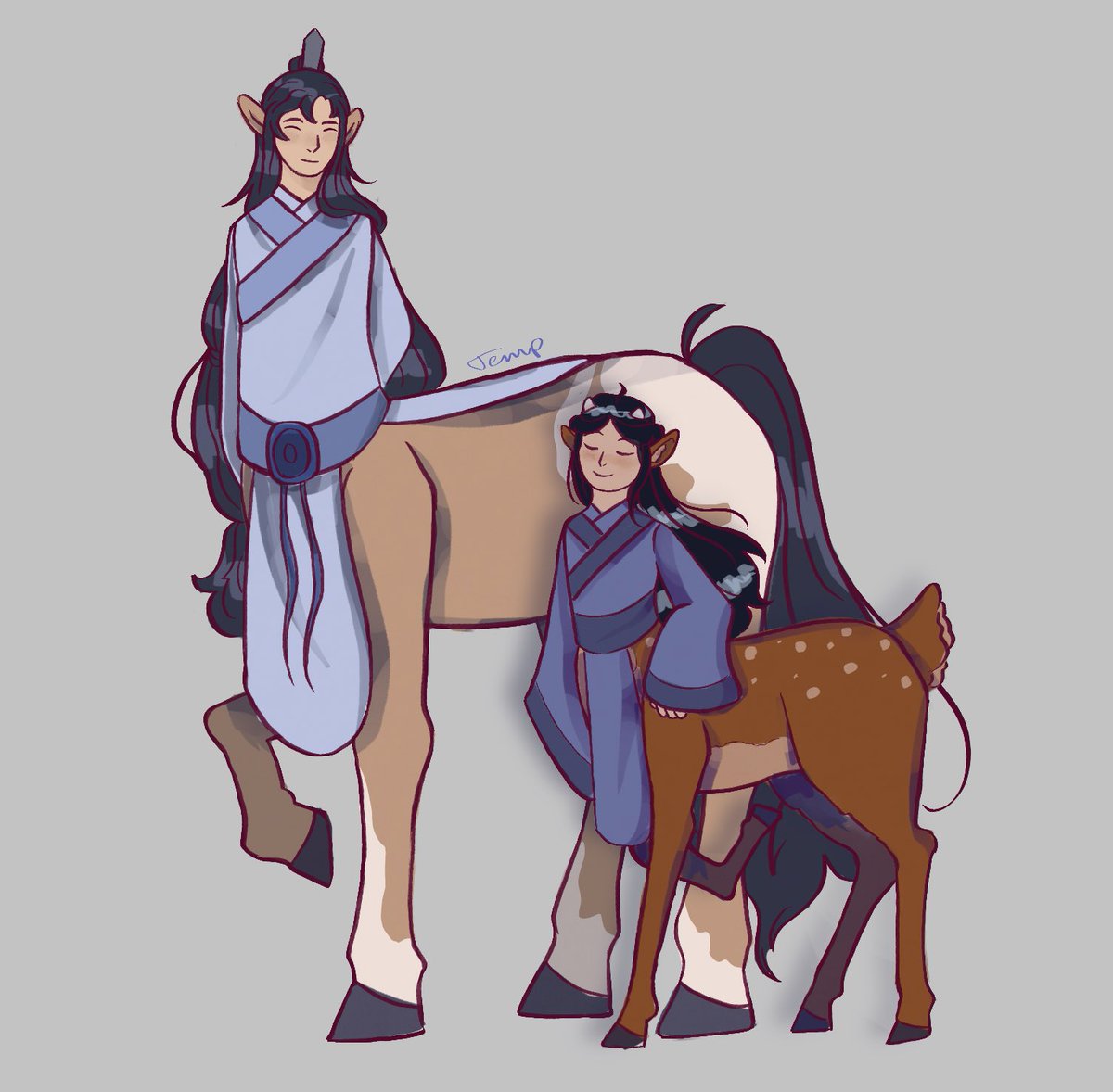 I saw mention of mu yuan with the centaur au and I couldn’t get it out of my head, so mu qingfang and mu yuan are here :]
Mu yuan is Very proud of his little stubs
#svsss #shenyuan #muqingfang