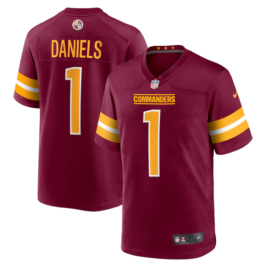 Our last GIVEAWAY of the #nfldraft weekend, Washington Commanders Jayden Daniel Jersey Enjoy and good luck! Like, Repost, and follow @nflrums Comment the size you needed. Giveaway ends at MIDNIGHT Pacific time.