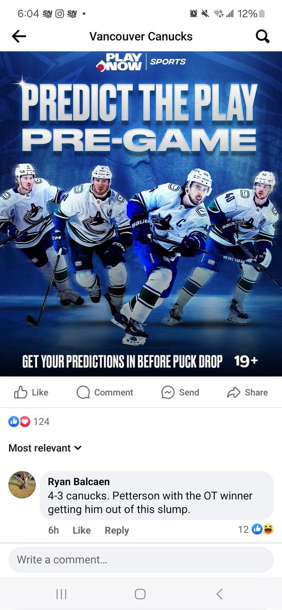 Called this 6 hours ago.... maybe it's going to happen.

<a href="/Canucks/">Vancouver Canucks</a>