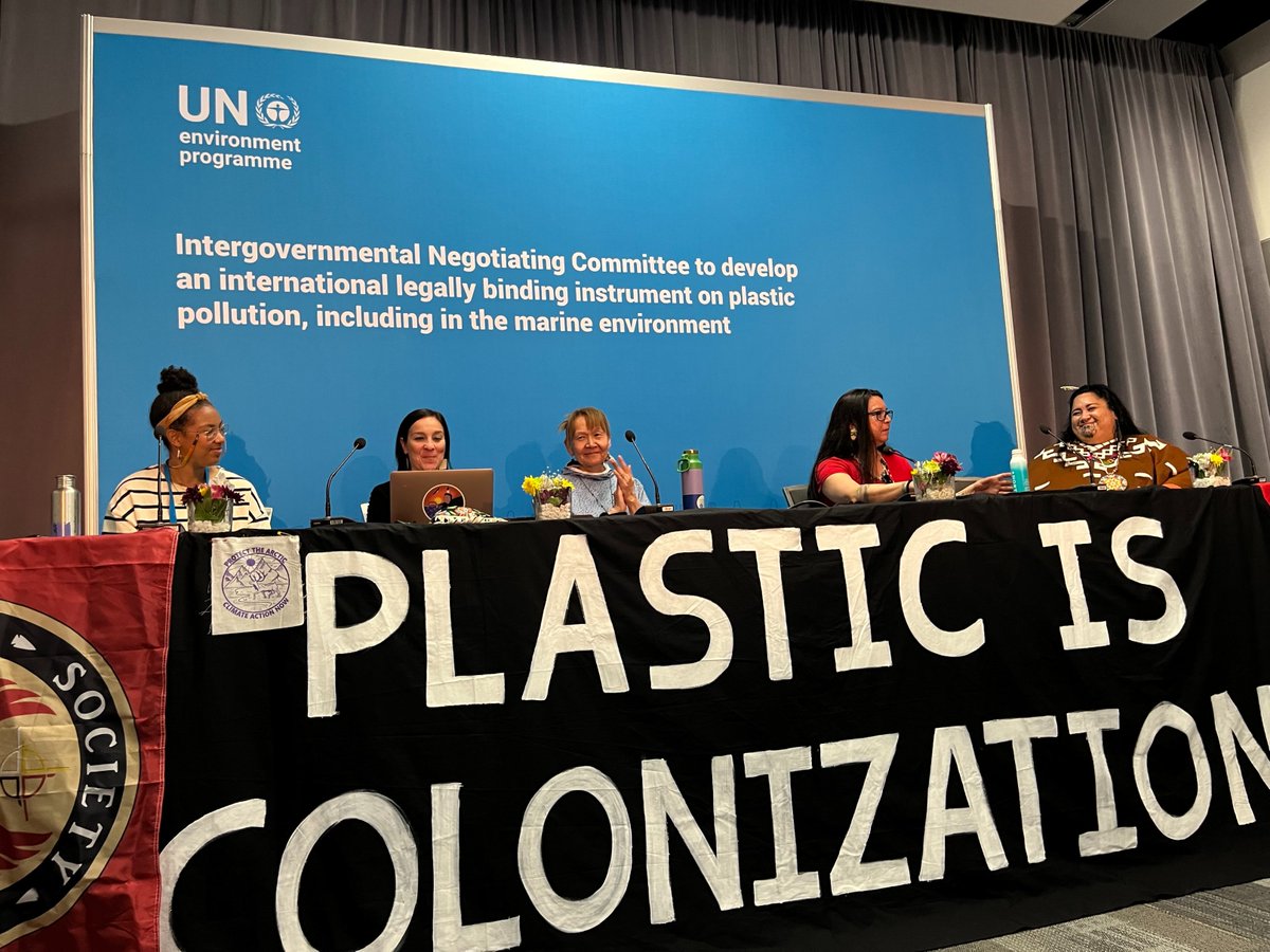@INEOS @UNEP @S_N_N_1 @SRtoxics @JustinTrudeau @s_guilbeault @KeepersOfWater @Reuters Yesterday afternoon, only a few hours after the solidarity rally, #BreakFreeFromPlastic changemakers & allies with the Indigenous Peoples Caucus held a press conference on PLASTIC & COLONIZATION ft. @S_N_N_1, @KeepersOfWater, @treatycouncil, @ak_action. #PlasticsTreaty #INC4