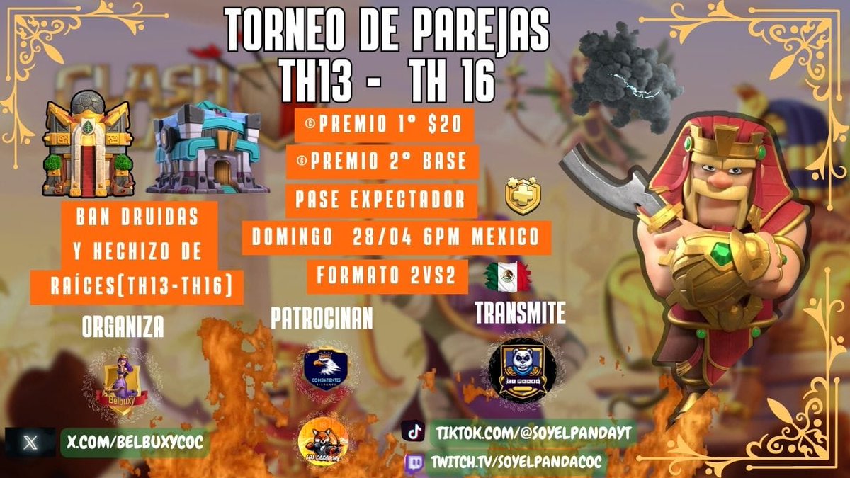 📹📹📹 Live
⚔️ Mini Parejas⚔️

Go go gooooo!
🟣TWITCH
twitch.tv/soyelpandacoc
⚫TIK TOK
vm.tiktok.com/ZMMpeqDM8/

Te esperamos
Pase a Mirones 👀