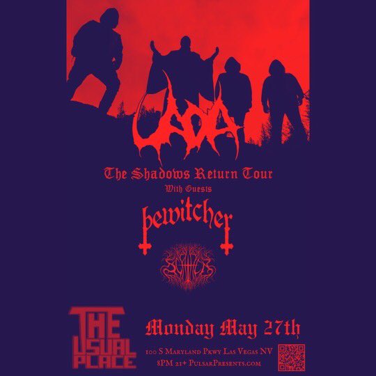 *ON SALE NOW* Monday May 27th at @usual_las w/ UADA / @Bewitcher666 / Scathen & more!! Tickets are $20 each and I deliver 702-498-4488 !! Show is ages 21+ ! Show I presented by @PulsarSmash702 !! Retweet!!