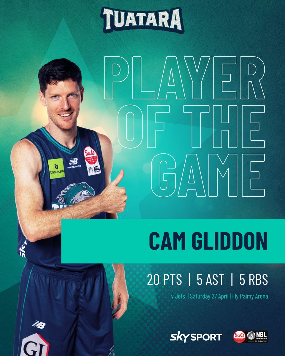 Our favourite Australian is our Player of the Game against the Jets in Palmy - he hit six from beyond the arc on his way to 20 points.
#TuataraBasketball #TuataraNation #SalsNBL @nznbl @skysportnz