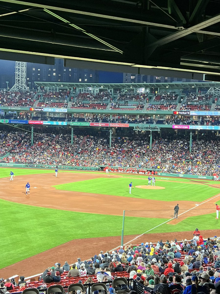 LMarenda's tweet photo. Went to Cubs game on Friday night at Fenway Park. Had a blast! Cubs beat the Red Sox but since they are both my fav teams, I saw it as a win win! And, I wore my New jersey! ❤️⚾️💙⚾️ #GoCubsGo #GoRedSoxGo https://t.co/DdieZ9O0DT