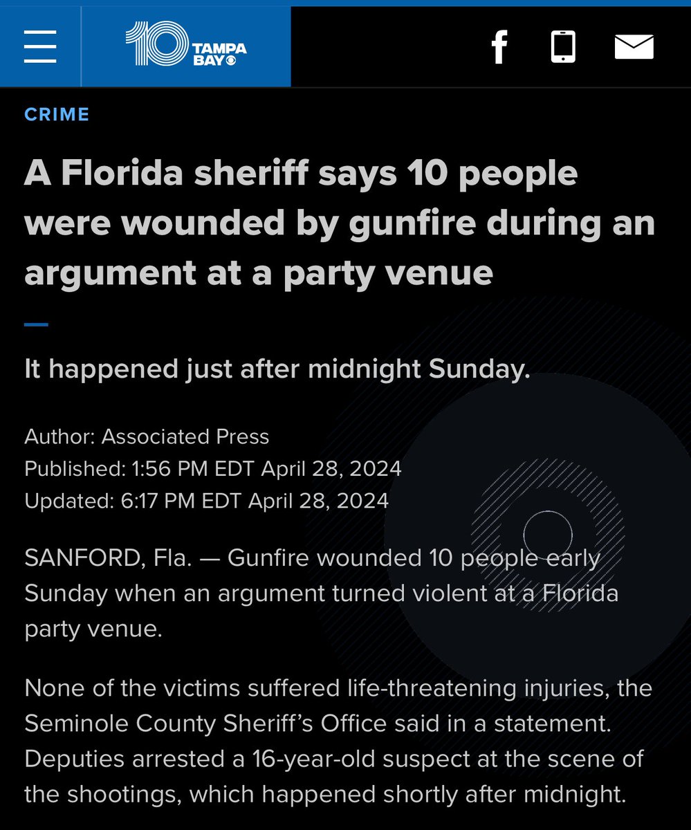 Mass shooting event in Florida. 10 wounded 0 killed. Any guesses as to why the story is being suppressed?