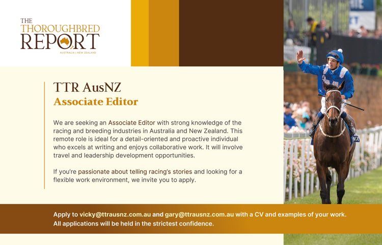 🟤 TTR AusNZ - Associate Editor 🟤 We are seeking an Associate Editor with strong knowledge of the racing and breeding industries in Australia and New Zealand. Apply to vicky@ttrausnz.com.au with a CV and examples of your work. Learn more ➡️ ttrausnz.com.au/edition/2024-0…
