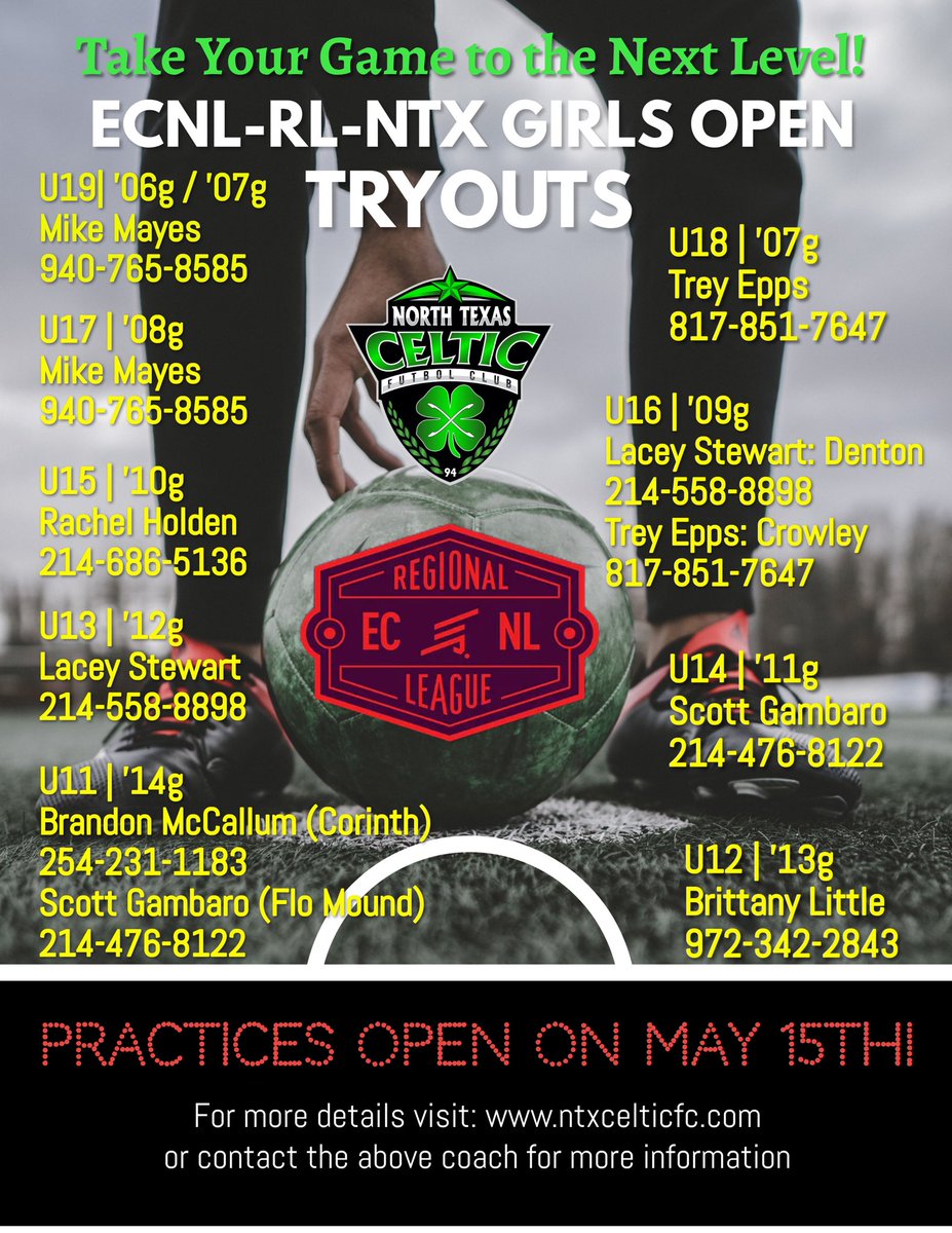 Looking to play at the next level? Find your team below! Tryouts open on May 15th! ⚽️