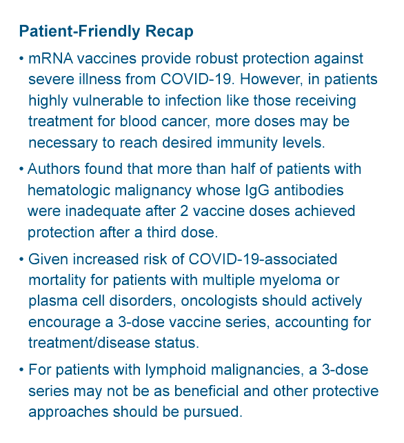 Real World Third COVID19 Vaccine Dosing and Antibody Response in Patients with Hematologic Malignancies [Jul 18, 2022] @mtmdphd , Hallmeyer, @vrepublic , Liao, @mullane_michael @scmedlin , Copeland, @JimW9200 @JPCRR institutionalrepository.aah.org/jpcrr/vol9/iss… #COVID19nCancer #COVID19Vaccine #IDonc