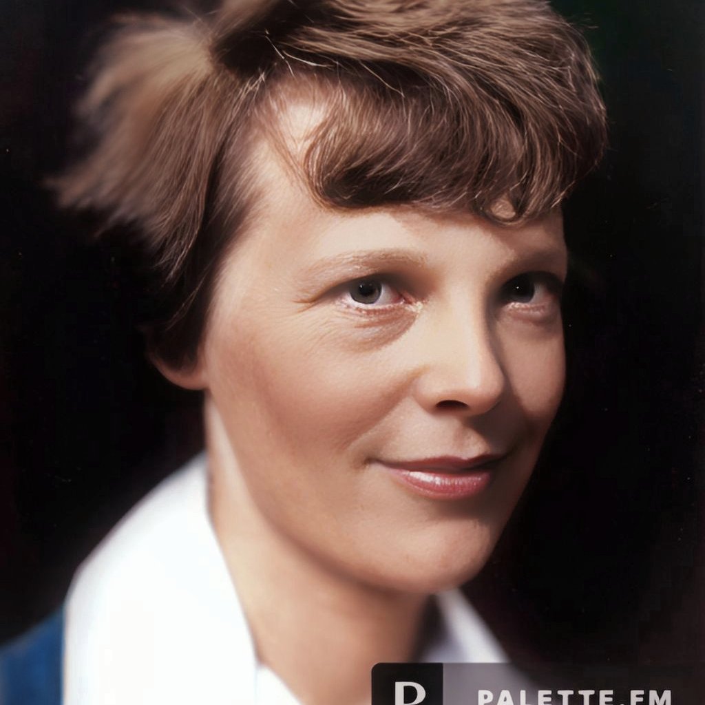 Amelia Earhart.  My colorization.