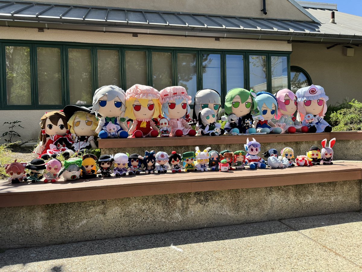 i got to place reisen fumo on the far right next to so many fumos! #touhoufest was so much fun!!